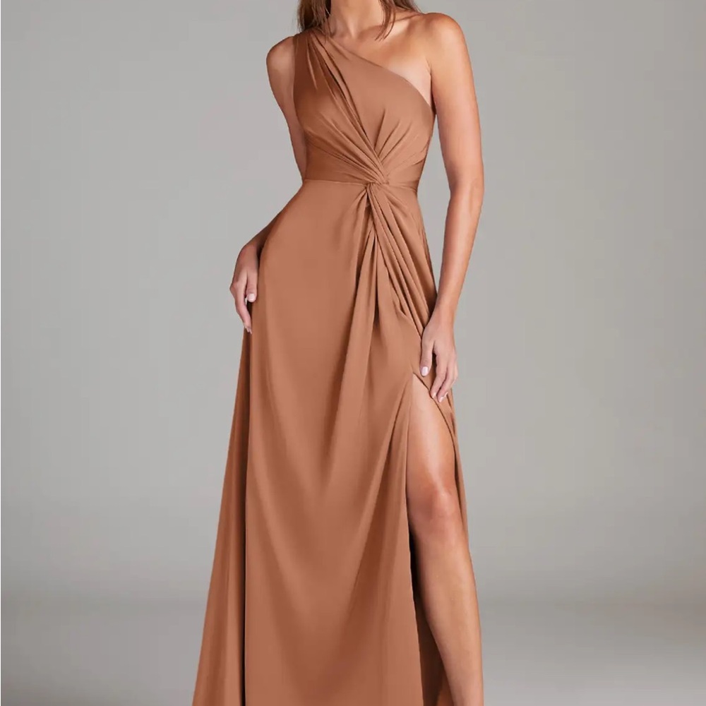 One shoulder satin dress